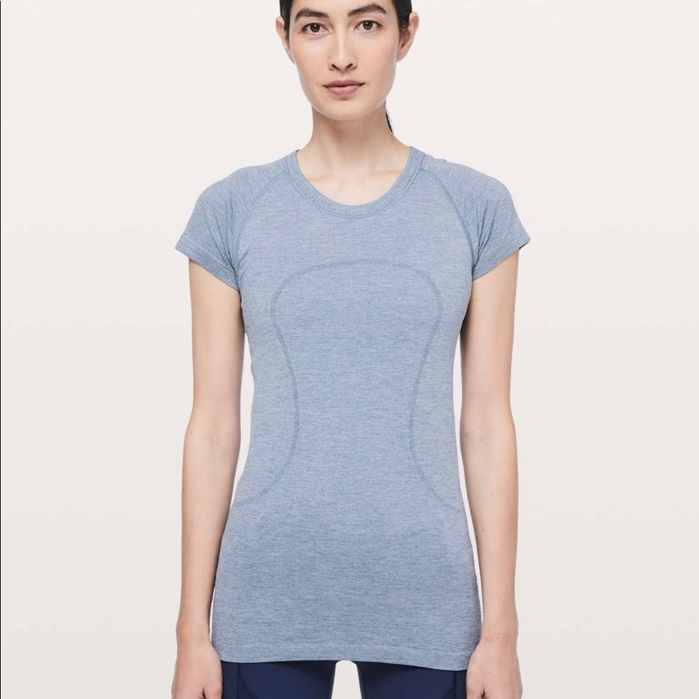 Lululemon swiftly tech short sleeve - gatsby blue sparkle - 10